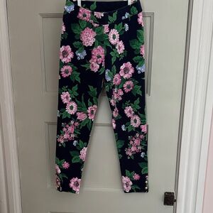 Janie and Jack Black Floral Leggings